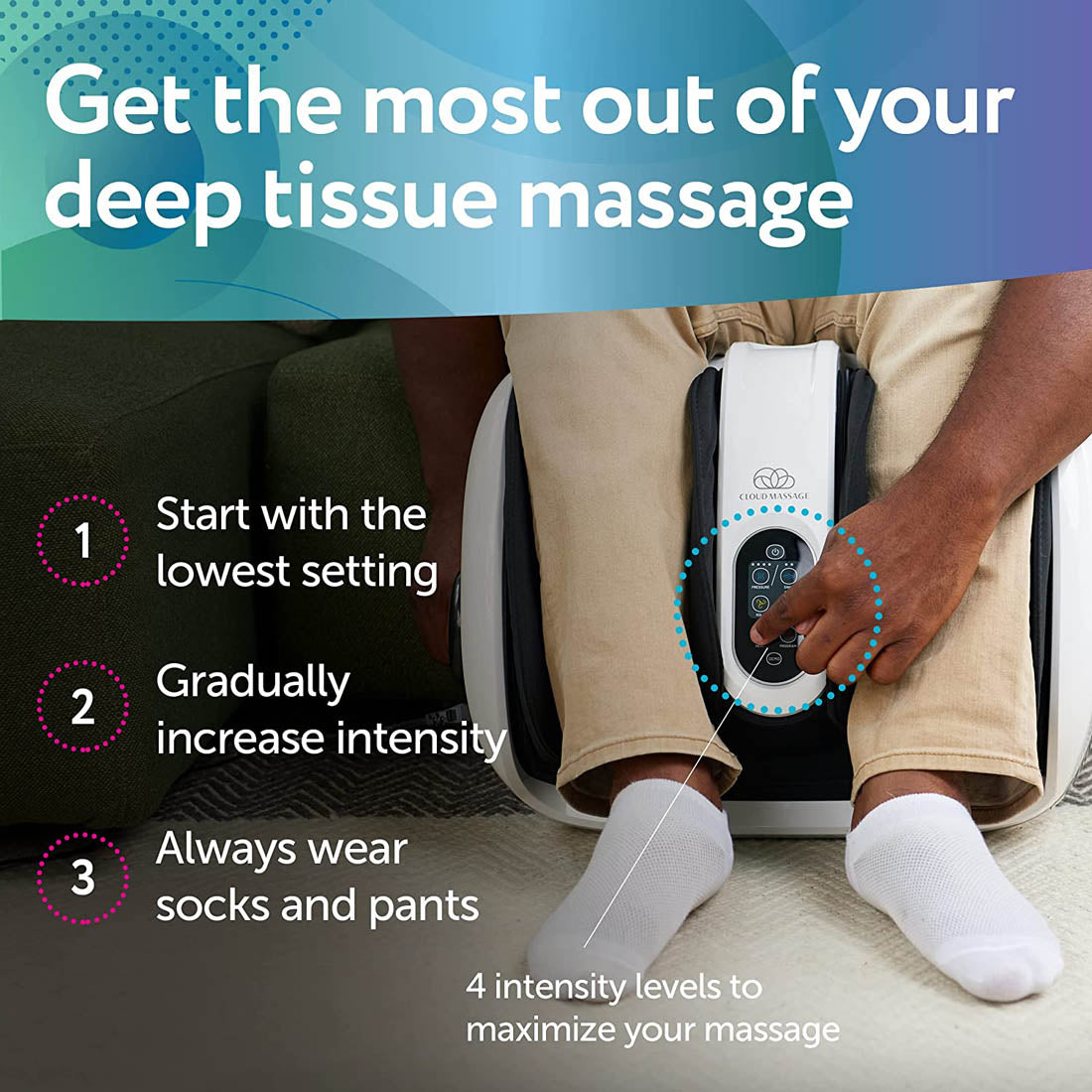 Cloud Massage Shiatsu Foot, Ankle & Calf Cloud Massager - Deep